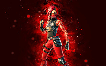 Punk Manic, , red neon lights, Fortnite Battle Royale, Fortnite characters, Punk Manic Skin, Fortnite, Punk Manic Fortnite HD wallpaper