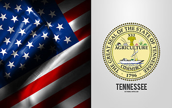 Seal of Tennessee, USA Flag, Tennessee emblem, Tennessee coat of arms, Tennessee badge, American flag, Tennessee, USA HD wallpaper