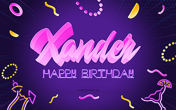 Happy Birtay Xander, , Purple Party Background, Xander, creative art, Happy Xander birtay, Xander name, Xander Birtay, Birtay Party Background HD wallpaper