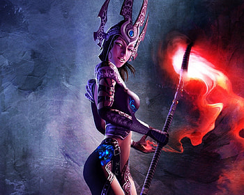Fire Mage, Staff, Woman, Magic, Fire, Fantasy HD wallpaper
