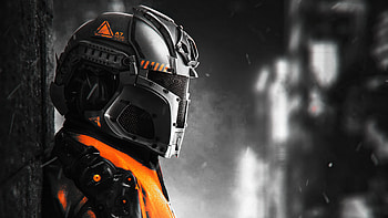 Robo Cop, mask, robot, artist, artwork, digital-art HD wallpaper