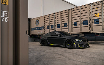 BMW M4, F82, side view, exterior, matte black M4, F82 tuning, M4 tuning, German sports cars, BMW HD wallpaper