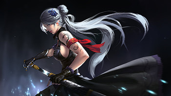 Asian Girl With Sword , artist, artwork, artstation HD wallpaper