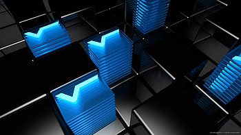 Blue and black cubes for HD wallpaper