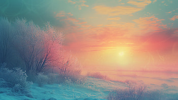 Winter Dawn Bliss | Sunrise, winter, winter sunrise, landscape, tree HD wallpaper