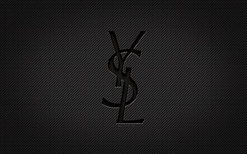 Yves Saint Laurent carbon logo, , grunge art, carbon background, creative, Yves Saint Laurent black logo, brands, Yves Saint Laurent logo, Yves Saint Laurent HD wallpaper