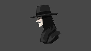 V For Vendetta Minimalism, anonymus, hacker, computer, minimalism HD wallpaper