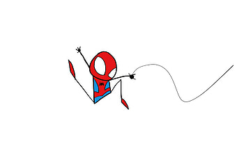 Spiderman The Stick Man, spiderman, superheroes, minimalism, minimalist, white, artist, artwork, digital-art HD wallpaper