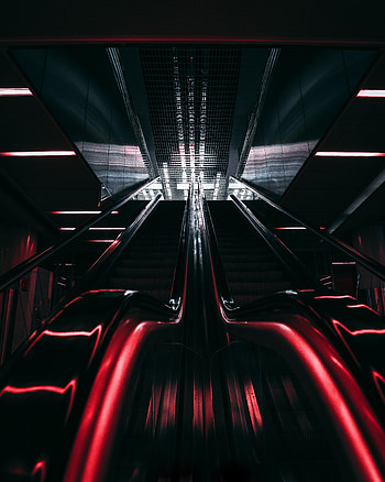 Dark, Backlight, Illumination, Ladder, Stairs, Escalator HD phone wallpaper