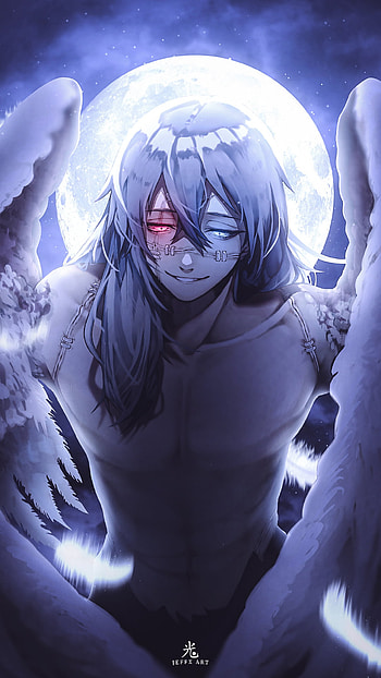 MAHITO マヒト, sky, art, moon, kaisen, jujutsu, angel, jujutsukaisen, anime HD phone wallpaper