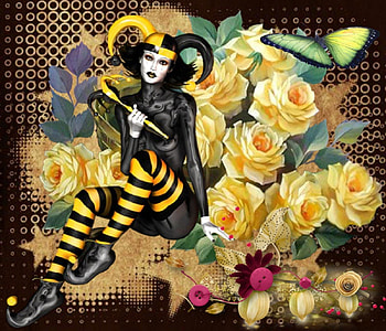 Yellow Roses, rose, clown, yellow, flower HD wallpaper