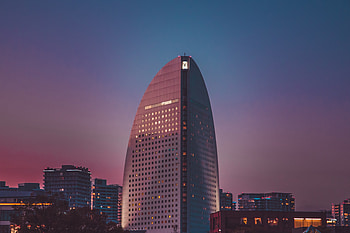 Building, sunset, city HD wallpaper