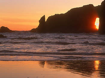 Rolling Waves at Sunset, Olympic National Park, Washington, olympic national park, washington, sunsets, nature, usa HD wallpaper