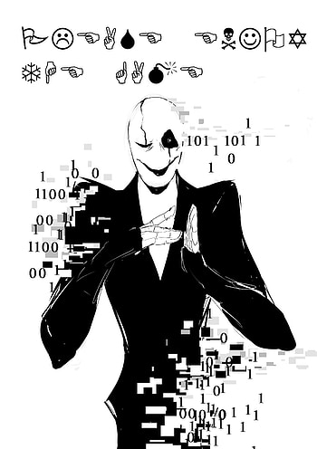 Spoopy Gaster by Whateverchancomics Undertale fanart, illustration, binary, glitchy HD phone wallpaper