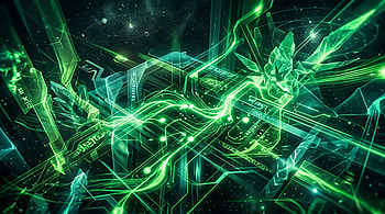 Emerald Circuit: Abstract, Abstract, Green, Circuit Board, Neon, Network, Abstract Green HD wallpaper