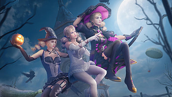 Witches, fantasy, moon, luna, hat, witch, night, blue, frumusete, girl, halloween, purple HD wallpaper