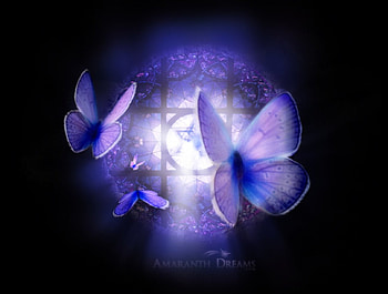 Butterfly Moon, butterflies, moon, fantasy, lavender HD wallpaper