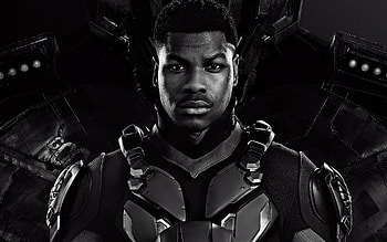 John Boyega, Pacific Rim: Uprising, 2018 movie, monochrome HD wallpaper