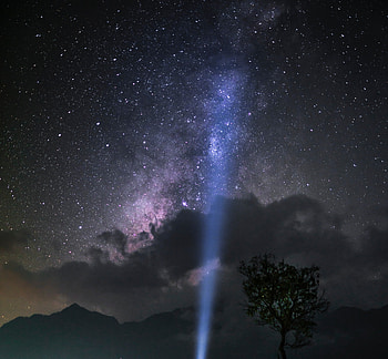 Clouds, night, starry sky, nature HD wallpaper