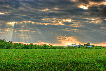 Landscape graphy green, Pastures commulus stratus, Wisconsin , Pastures under commulus HD wallpaper