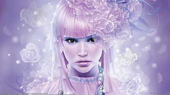 Gril, digital art, beauty, lady, soul, cg, flower, , lips, female, art, girl, beautiful, tang yuehui, woman, pink, fantasy, pretty, face, hair, eye HD wallpaper