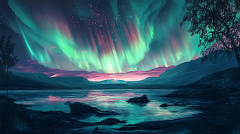 Fantasy Adventure: Mountain Aurora -, landscape, aurora borealis, fantasy adventure, mountain HD wallpaper