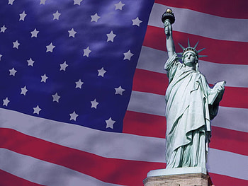 our lady and flag, lady, july04, monuments, flag, usa HD wallpaper