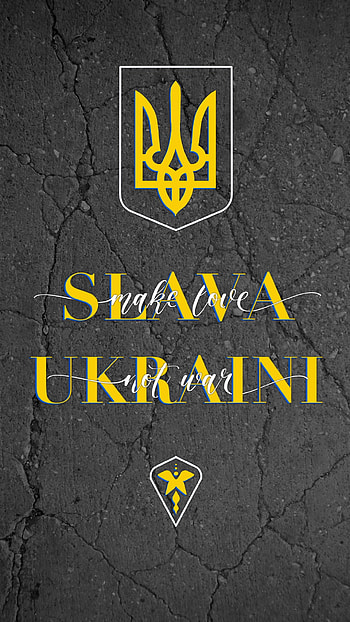 Slava Ukraini Ukraine, aesthetic, stop_war, typography, slava_ukraini, no_war, make_love, yellow, war HD phone wallpaper