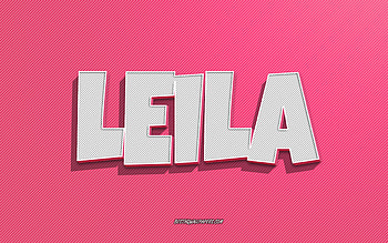 Leila, pink lines background, with names, Leila name, female names, Leila greeting card, line art, with Leila name HD wallpaper