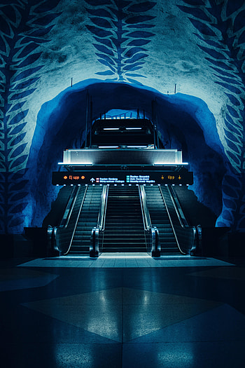 Dark, Miscellanea, Miscellaneous, Tunnel, Station, Subway, Metro, Escalator HD phone wallpaper