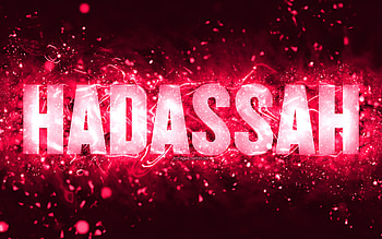 Happy Birtay Hadassah, , pink neon lights, Hadassah name, creative, Hadassah Happy Birtay, Hadassah Birtay, popular american female names, with Hadassah name, Hadassah HD wallpaper
