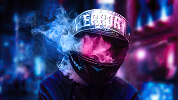 Error Face Not Found, helmet, biker, artist, artwork, digital-art HD wallpaper