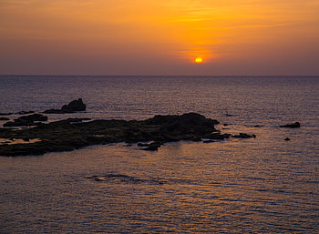 Nature, Water, Sunset, Sun, Lumps, Blocks HD wallpaper