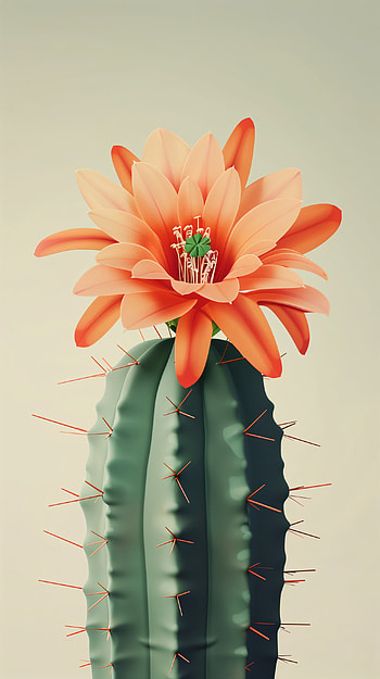 Blooming Cactus Elegance, cactus HD phone wallpaper