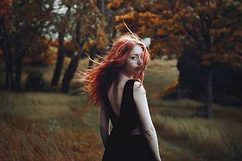 Red Hair Girl Hair In Air , redhead, girls, model HD wallpaper