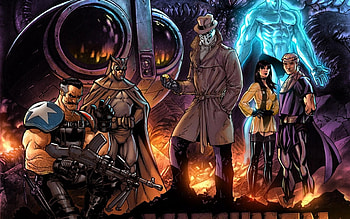 Watchmen characters, Superhero team, Dystopian society, Graphic novel adaptation HD wallpaper