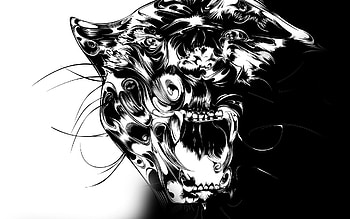 Patterns, Vector, Grin, Lines, Predator, Panther HD wallpaper
