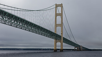 Michigan, Mackinac Bridge, Mackinaw City HD wallpaper