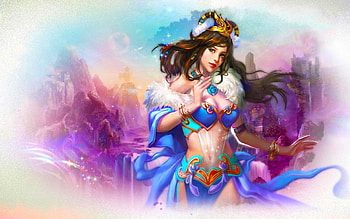 Blue Ridge Girl, blue, art, girl, beautiful, woman, purple, digital, fantasy, pretty, scenic, female HD wallpaper