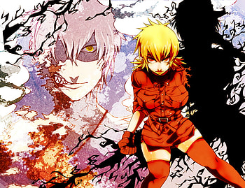 Hellsing, seras victoria, short hair, red eyes, blonde hair HD wallpaper