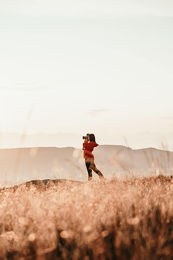 Miscellanea, Miscellaneous, Field, Girl, grapher, Camera HD phone wallpaper