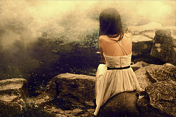 Stop crying your heart out, heart, fantasy, cry, woman HD wallpaper