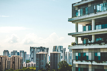 Cities, Skyscrapers, Glass, Facade, Balcony HD wallpaper