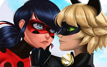 Artwork, Ladybug and Cat Noir HD wallpaper