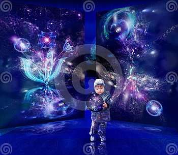 gates of knowledge, blue, purple, abstract, child HD wallpaper