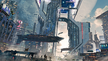 Futuristic Skyline: Sci-Fi Cityscape, Sci Fi, city, sci fi city HD wallpaper