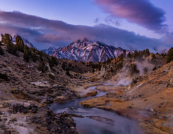 Landscape, Nature, Twilight, Mountain, Dusk, Creek, Brook HD wallpaper