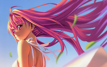 anime girl, wind, girl, anime, long hair HD wallpaper