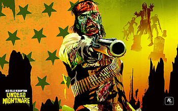 zombie outlaw, zombie, gun, stars, outlaw HD wallpaper