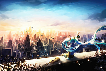 VocaloidHatsune Miku , hatsune-miku, vocaloid, anime, anime-girl, artist, artwork, digital-art HD wallpaper